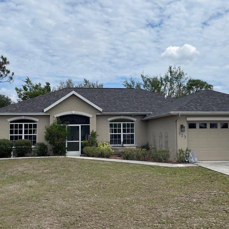 New roof on a two-story Kyle home in the Plum Creek neighborhood